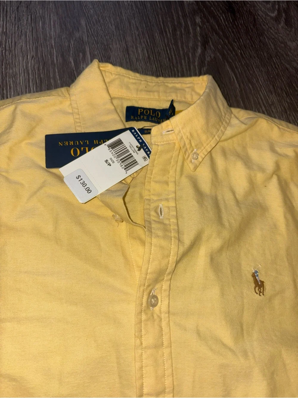 Polo by Ralph Lauren Yellow Cotton Button-Down Dress Shirt
